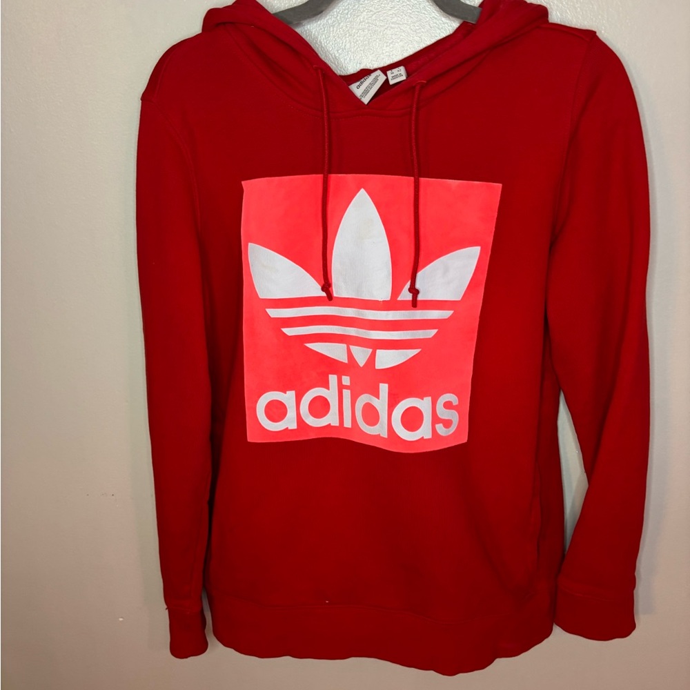 Adidas Red Hoodie with Logo